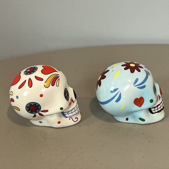 Dia de los Muertos Salt & Pepper Shakers Sugar Skulls Day of the Dead Halloween - Picture 4 of 11
